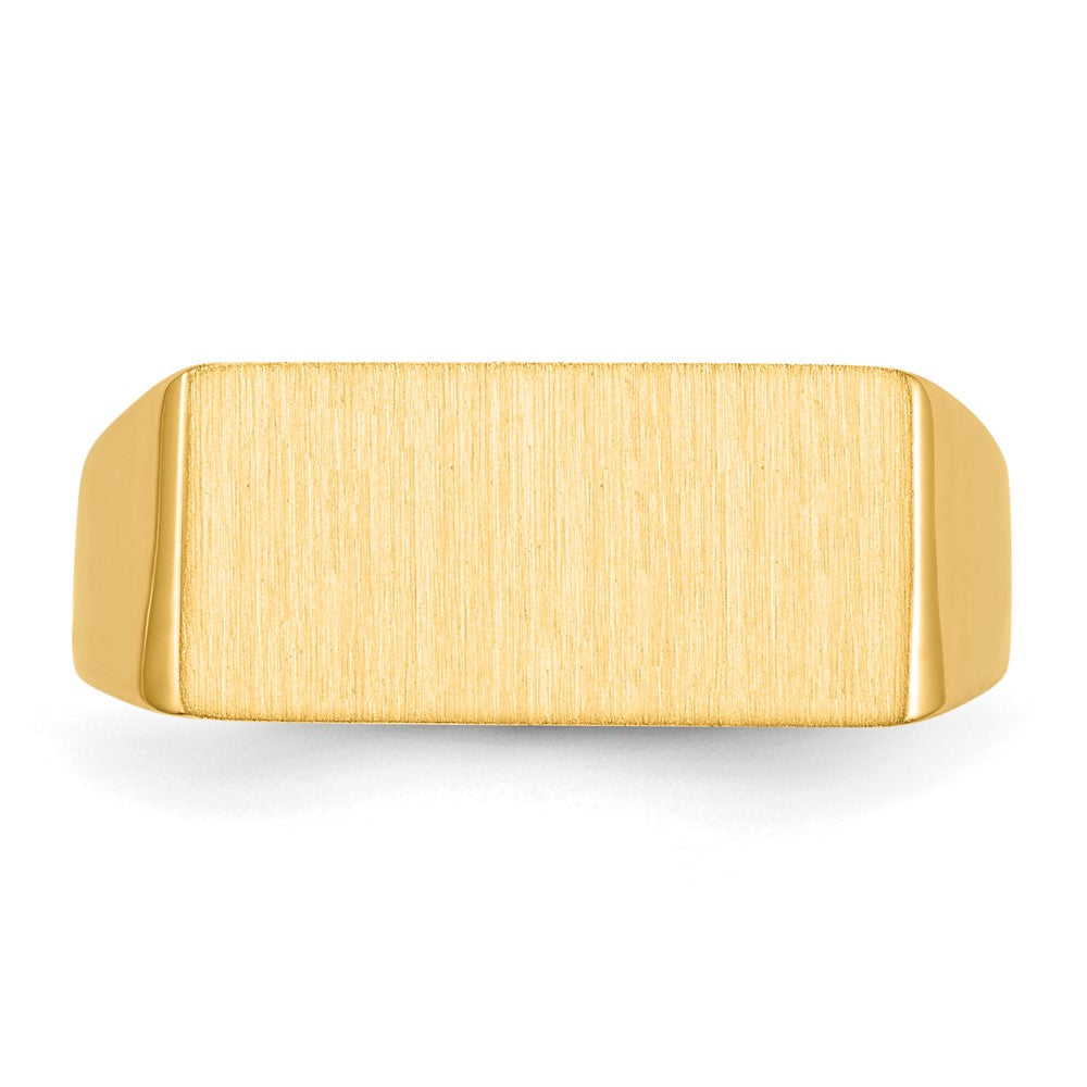 Gold Polished Rectangle Open Back Signet Ring