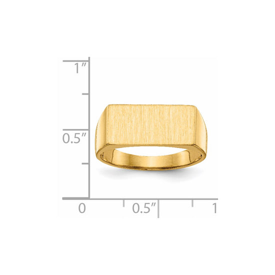 Gold Polished Rectangle Open Back Signet Ring