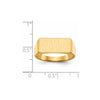 Gold Polished Rectangle Open Back Signet Ring