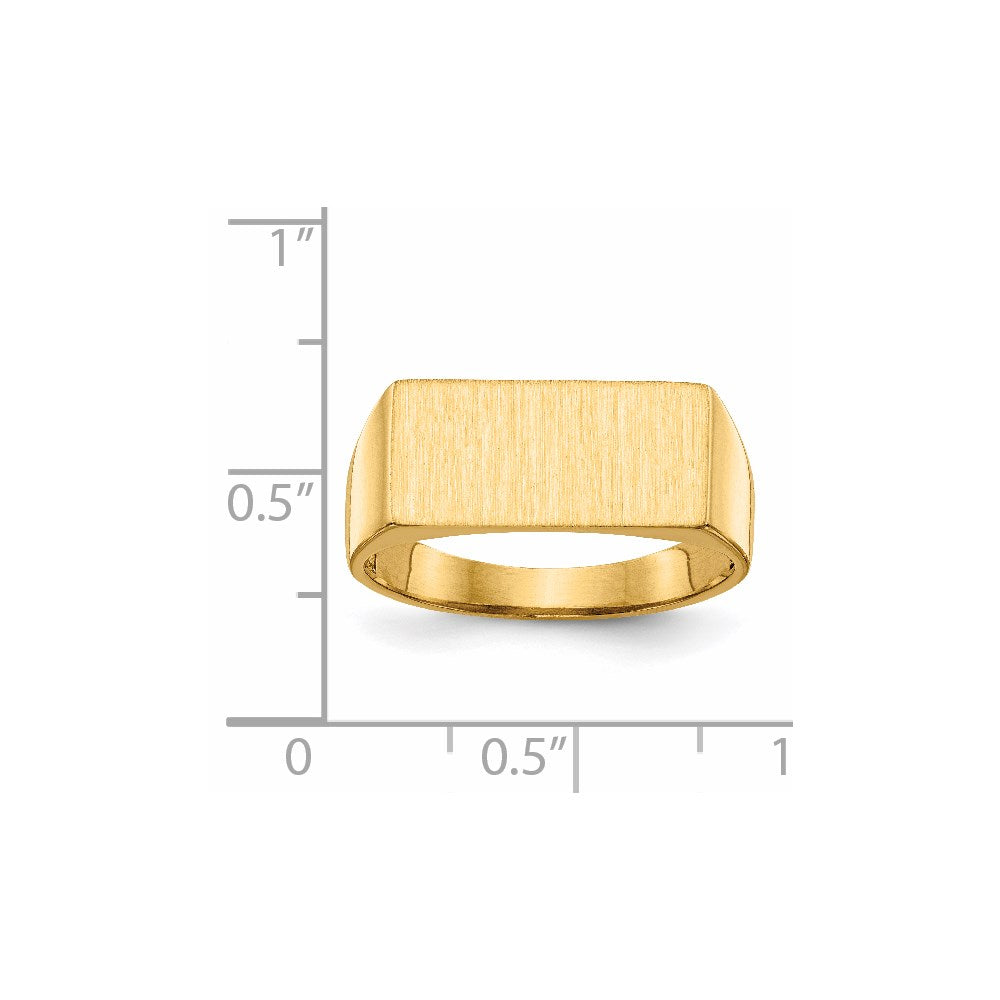 Gold Polished Rectangle Open Back Signet Ring