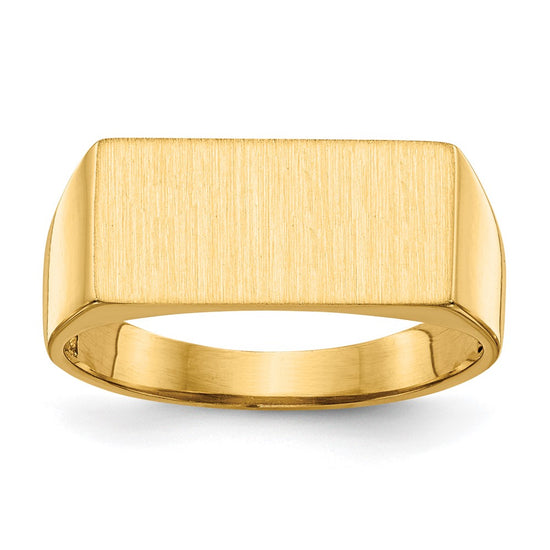 Gold Polished Rectangle Open Back Signet Ring