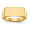 Gold Polished Rectangle Open Back Signet Ring