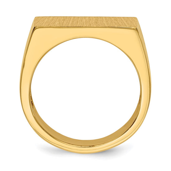 Gold Polished Rectangle Open Back Signet Ring