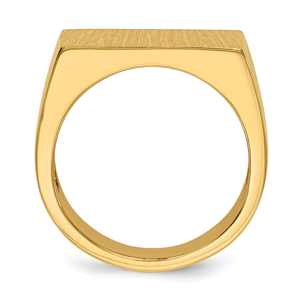 Gold Polished Rectangle Open Back Signet Ring