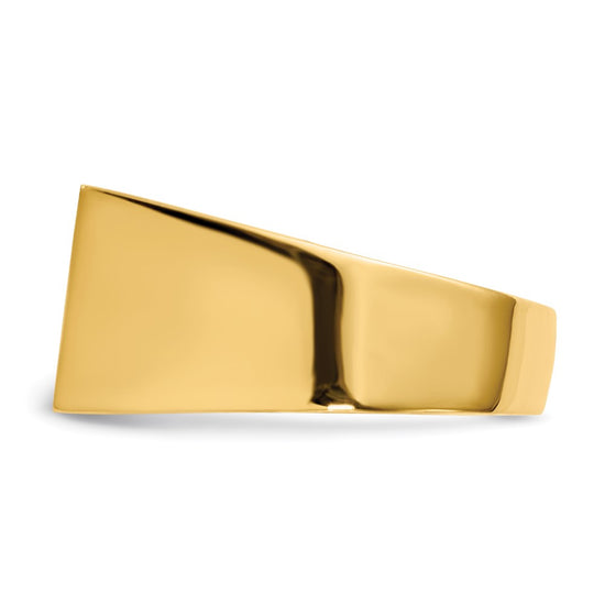 Gold Polished Rectangle Open Back Signet Ring