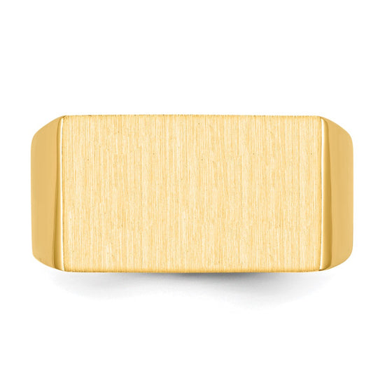 Gold Polished Rectangle Open Back Signet Ring