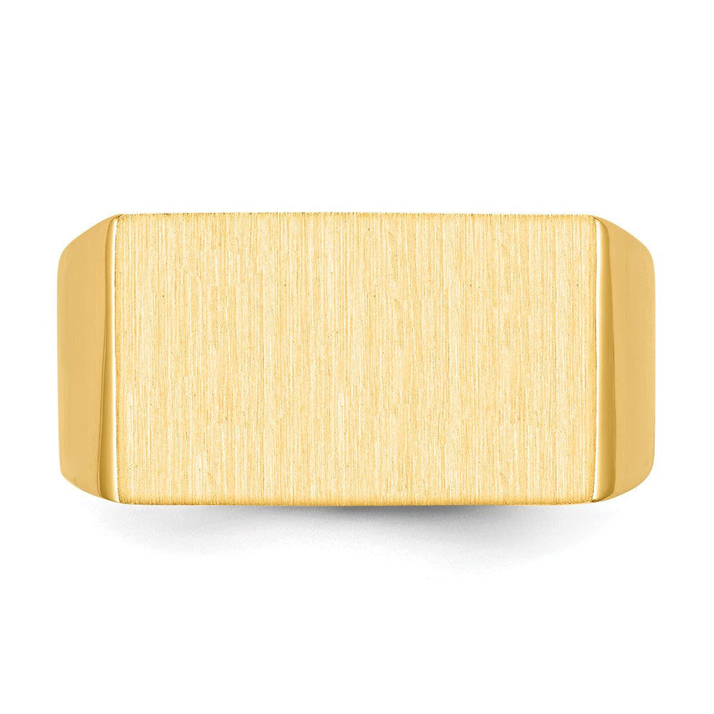 Gold Polished Rectangle Open Back Signet Ring