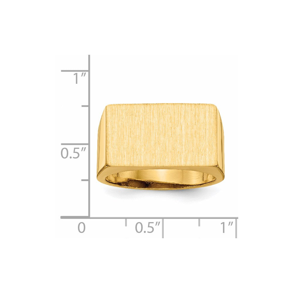 Gold Polished Rectangle Open Back Signet Ring