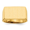 Gold Polished Rectangle Open Back Signet Ring
