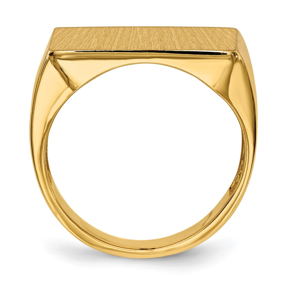 Gold Polished Rectangle Open Back Signet Ring