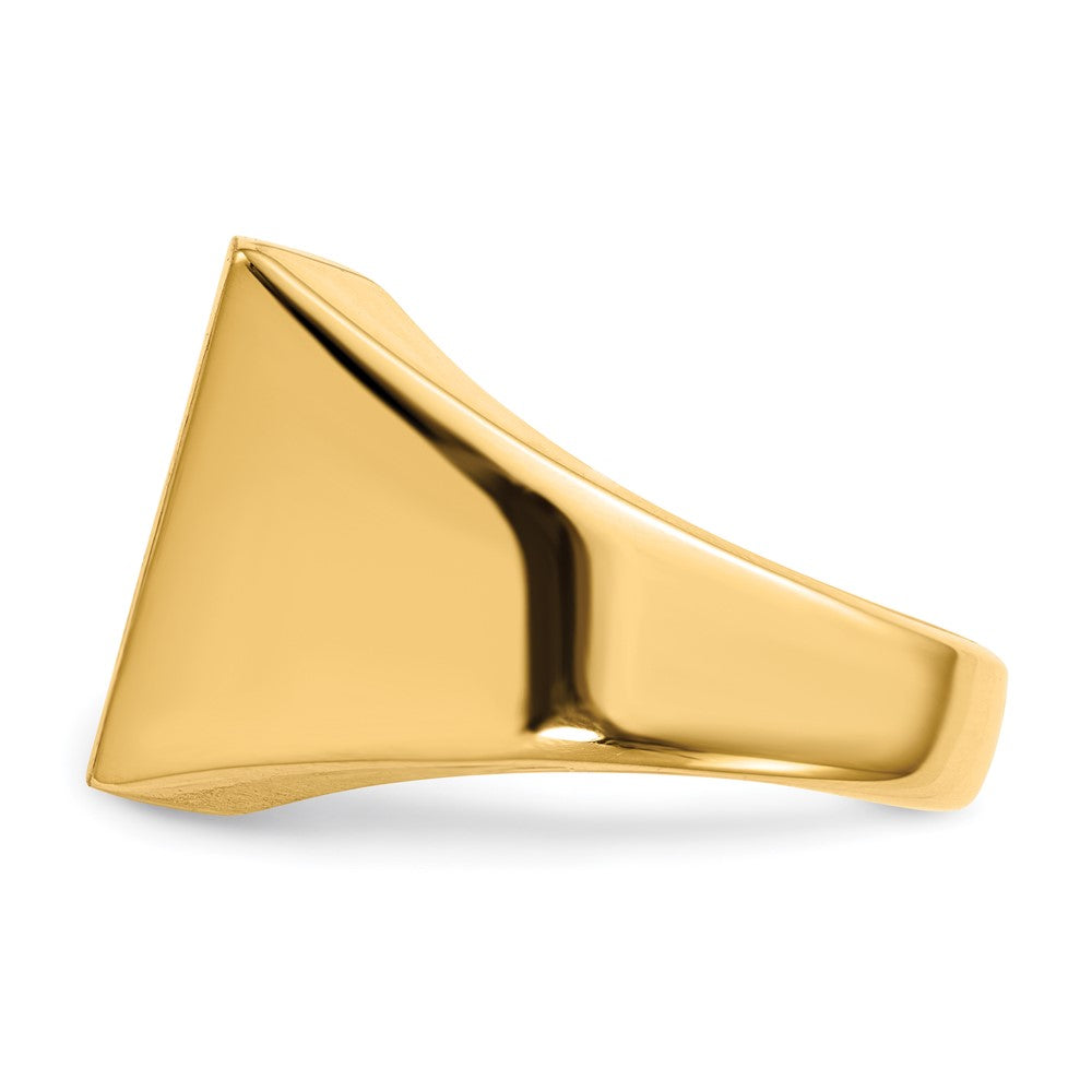 Gold Polished Rectangle Open Back Signet Ring