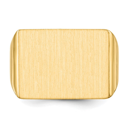 Gold Polished Rectangle Open Back Signet Ring