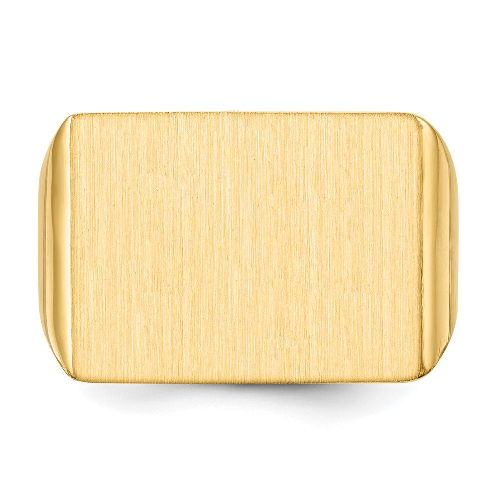 Gold Polished Rectangle Open Back Signet Ring