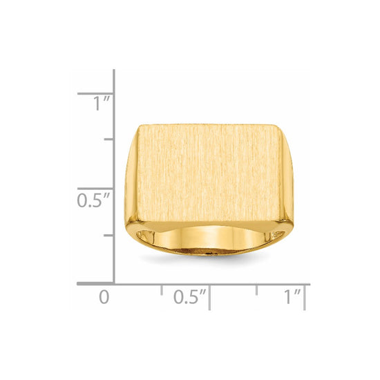 Gold Polished Rectangle Open Back Signet Ring