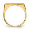 Gold Polished Rectangle Closed Back Signet Ring