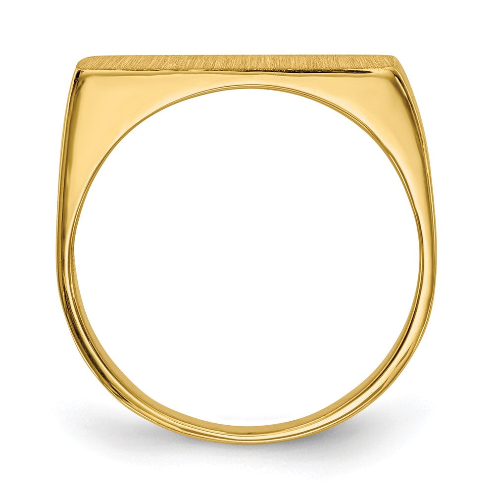 Gold Polished Rectangle Closed Back Signet Ring