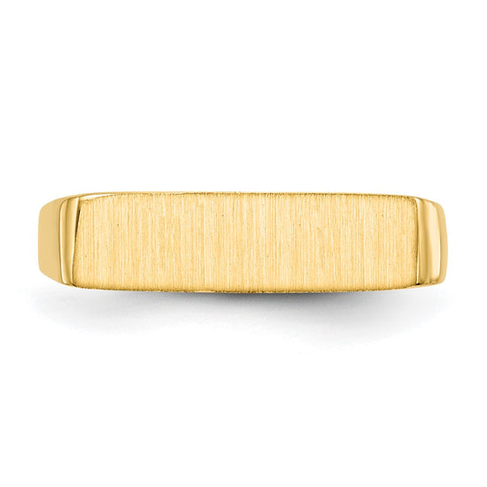 Gold Polished Rectangle Closed Back Signet Ring