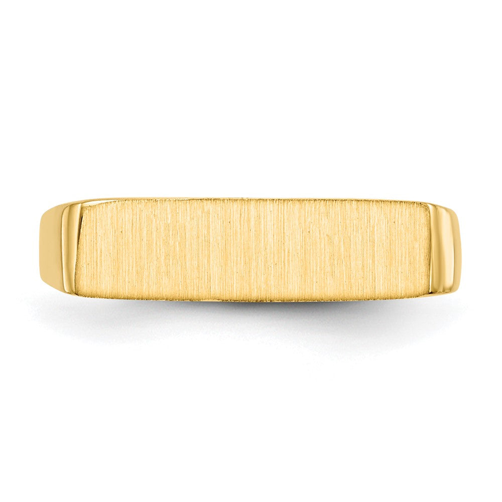 Gold Polished Rectangle Closed Back Signet Ring