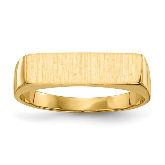Gold Polished Rectangle Closed Back Signet Ring
