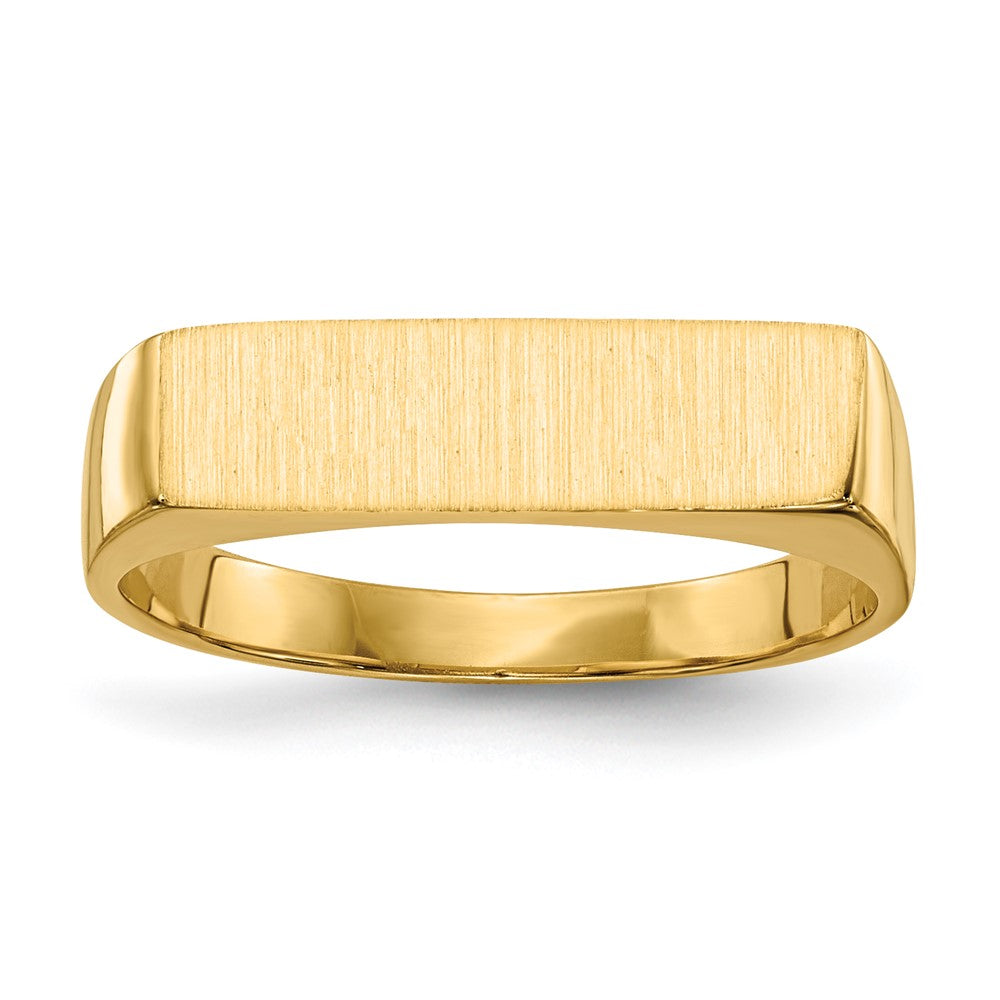 Gold Polished Rectangle Closed Back Signet Ring