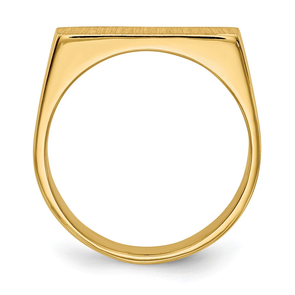 Gold Polished Rectangle Closed Back Signet Ring