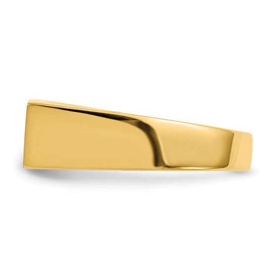 Gold Polished Rectangle Closed Back Signet Ring
