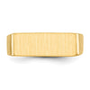 Gold Polished Rectangle Closed Back Signet Ring