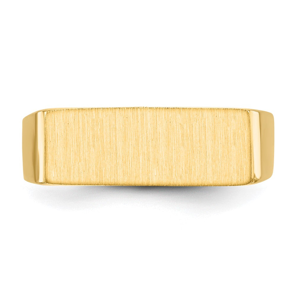 Gold Polished Rectangle Closed Back Signet Ring