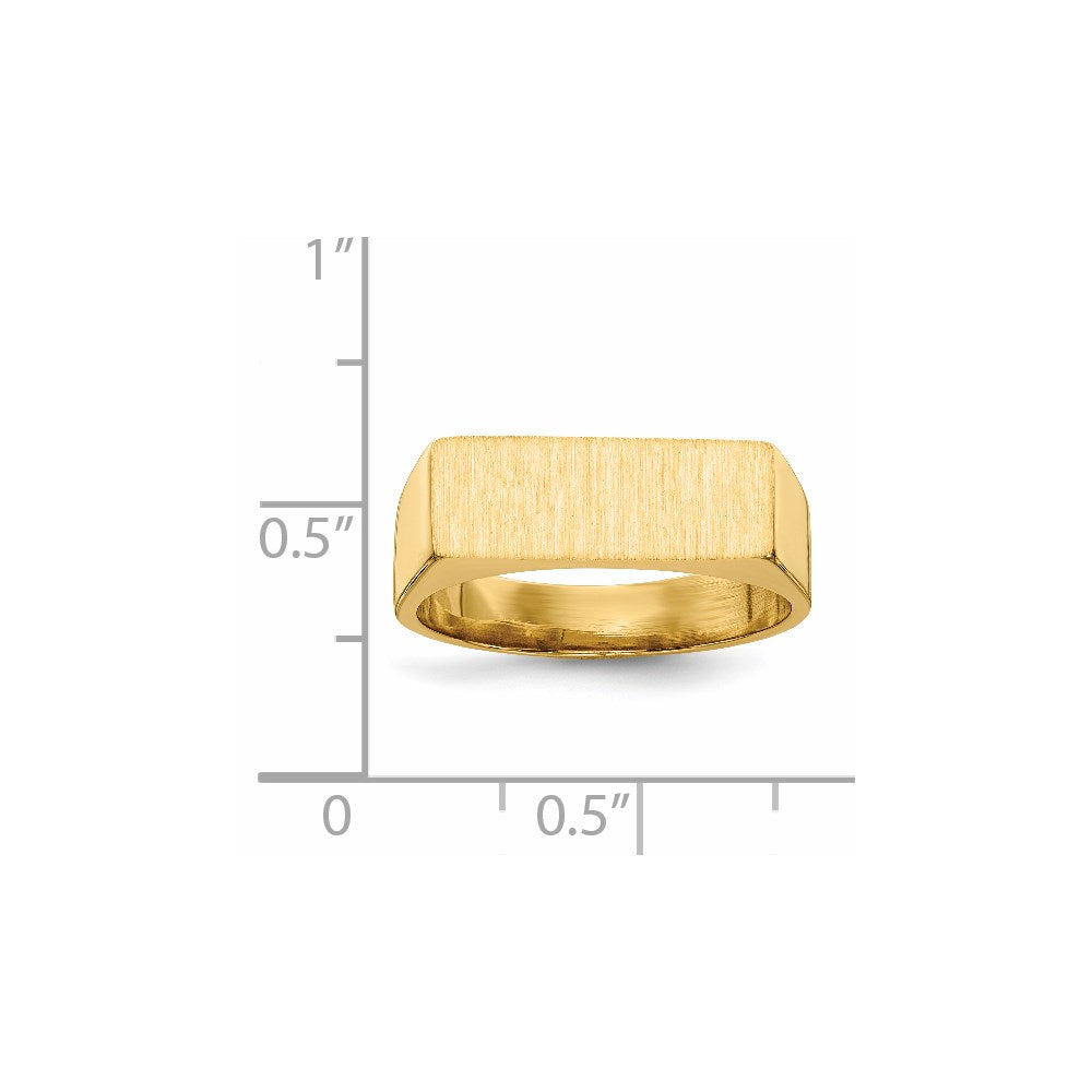 Gold Polished Rectangle Closed Back Signet Ring