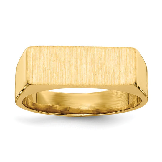 Gold Polished Rectangle Closed Back Signet Ring