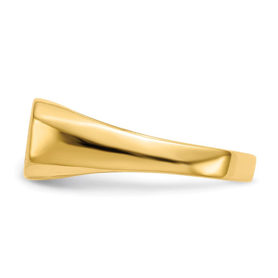 Gold Polished Octagonal Closed Back Signet Ring