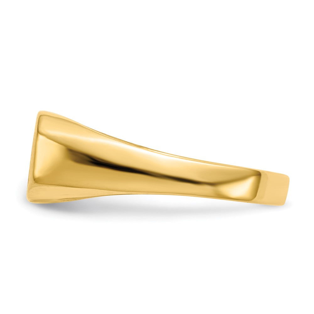 Gold Polished Octagonal Closed Back Signet Ring