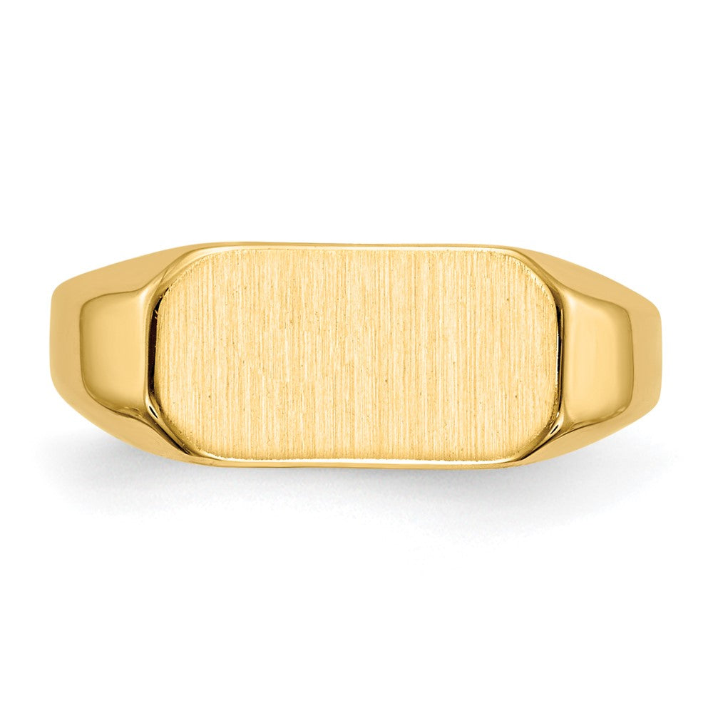 Gold Polished Octagonal Closed Back Signet Ring