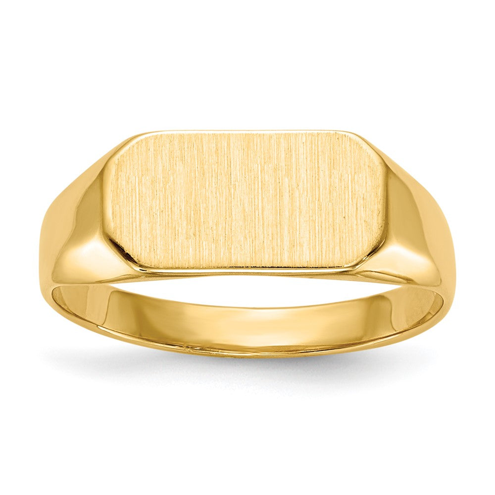 Gold Polished Octagonal Closed Back Signet Ring
