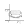 14k White 6.5x12.0mm Closed Back Children's Signet Ring