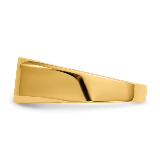Gold Polished Octagonal Closed Back Signet Ring