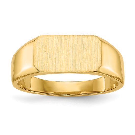 Gold Polished Octagonal Closed Back Signet Ring
