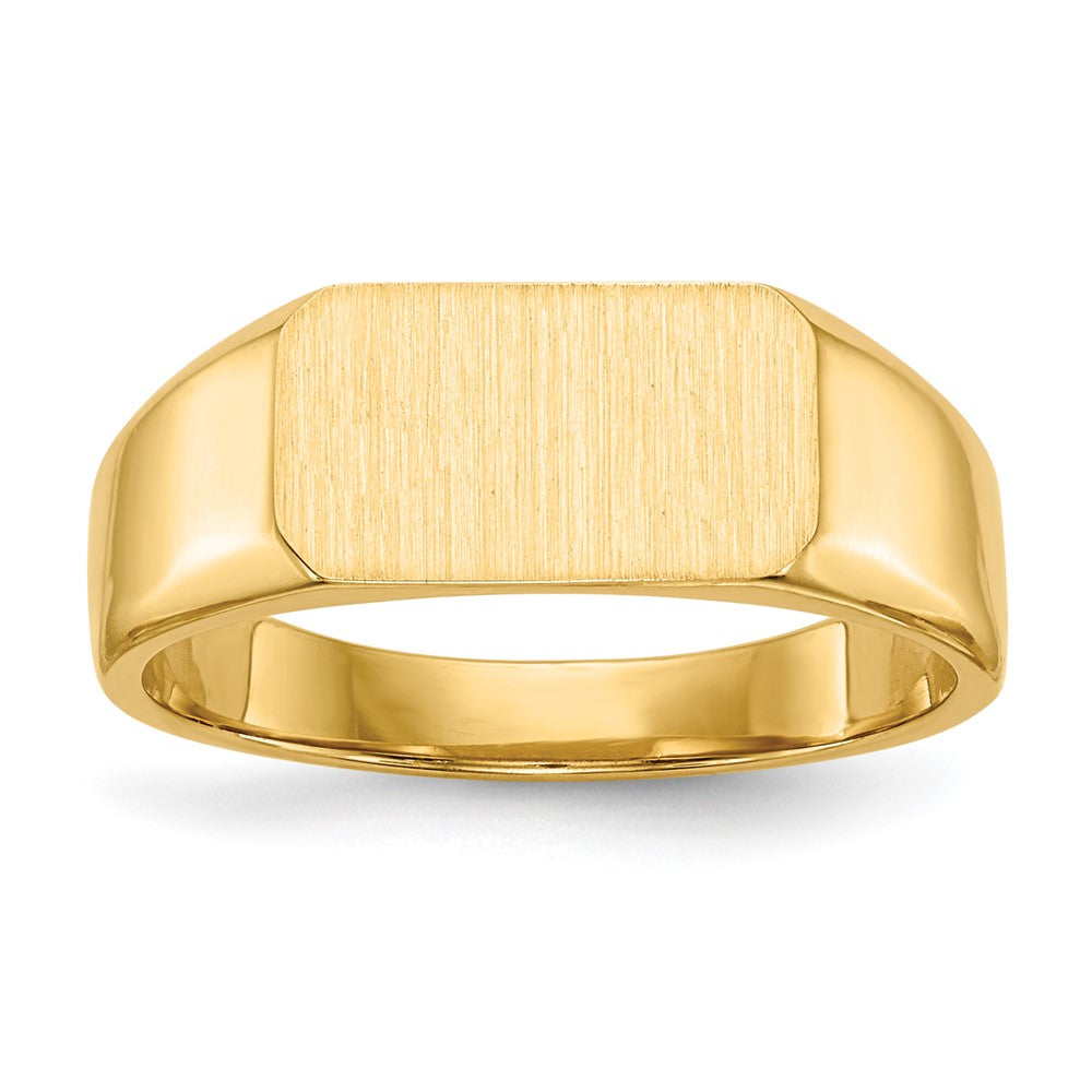 Gold Polished Octagonal Closed Back Signet Ring