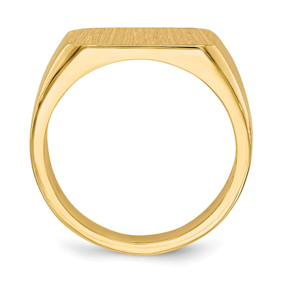 Gold Polished Octagonal Closed Back Signet Ring