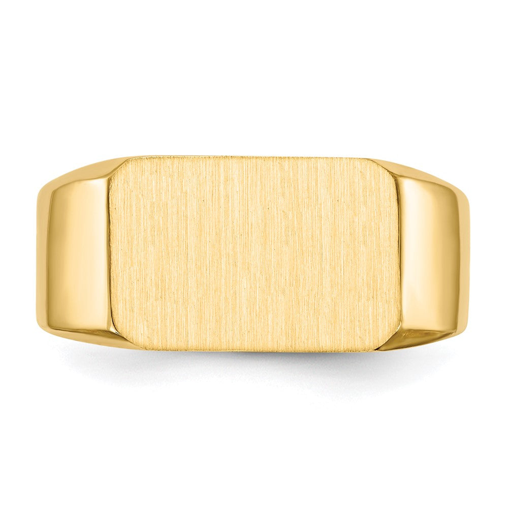 Gold Polished Octagonal Closed Back Signet Ring