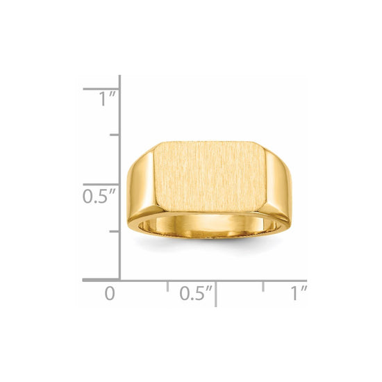 Gold Polished Octagonal Closed Back Signet Ring