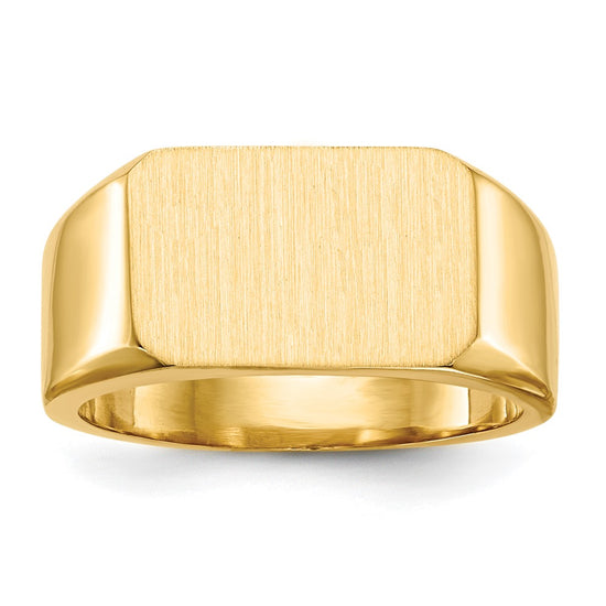 Gold Polished Octagonal Closed Back Signet Ring