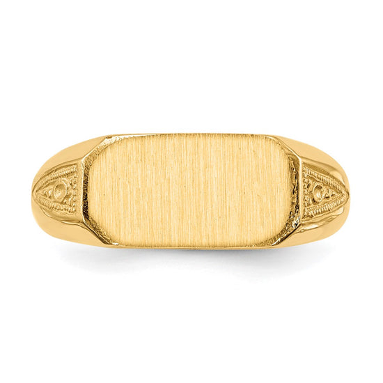 14k 12.5x6.0mm Closed Back Signet Ring