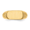 14k 12.5x6.0mm Closed Back Signet Ring