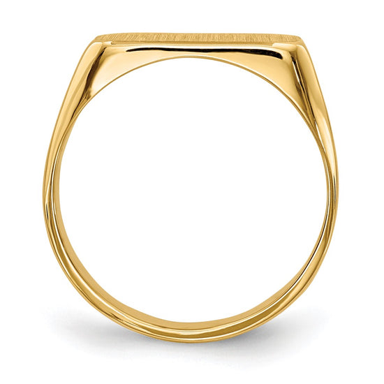 Gold Polished Octagonal Closed Back Signet Ring