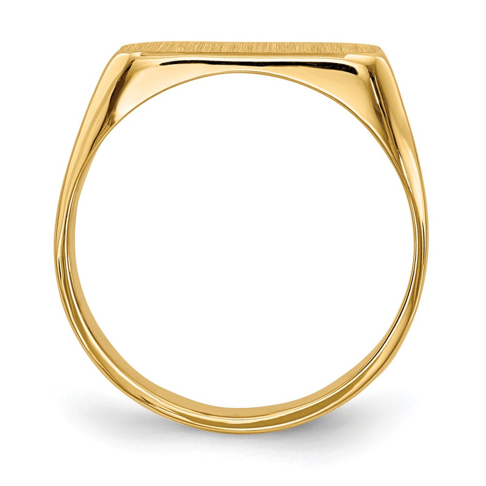 Gold Polished Octagonal Closed Back Signet Ring