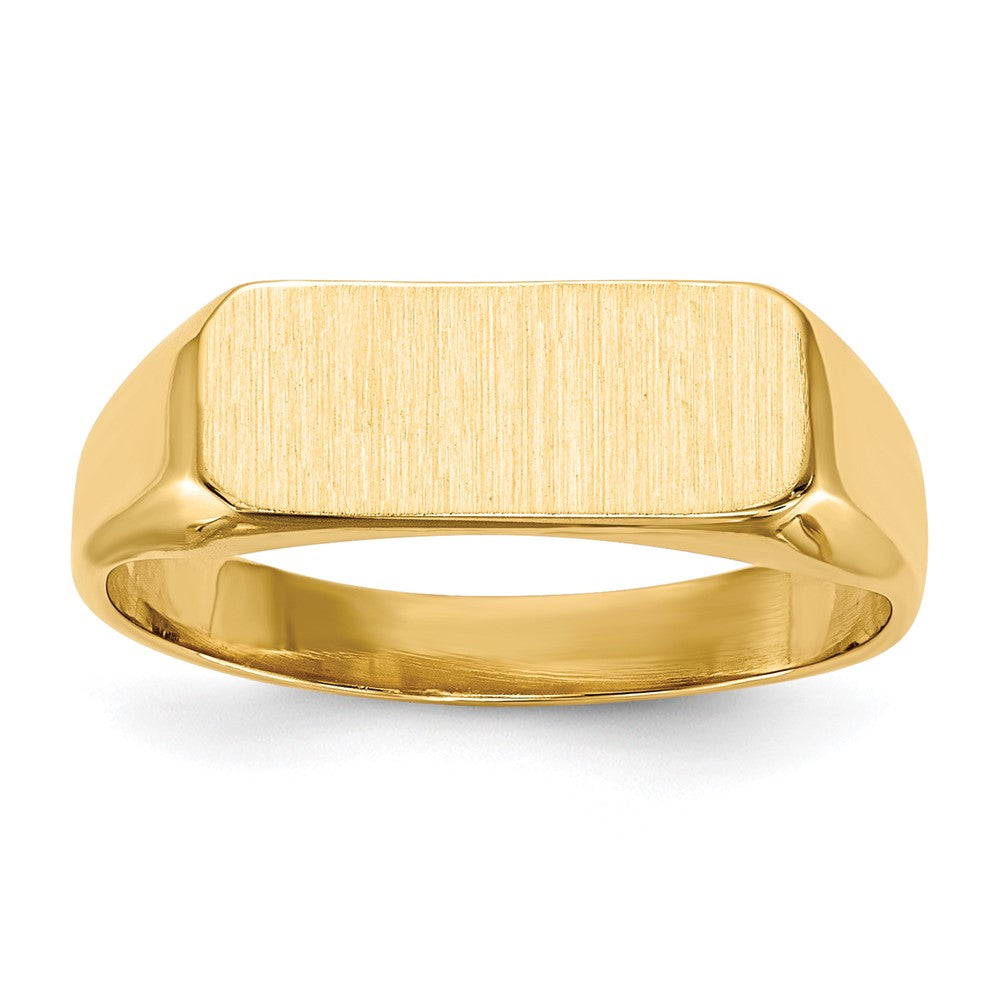 Gold Polished Octagonal Closed Back Signet Ring
