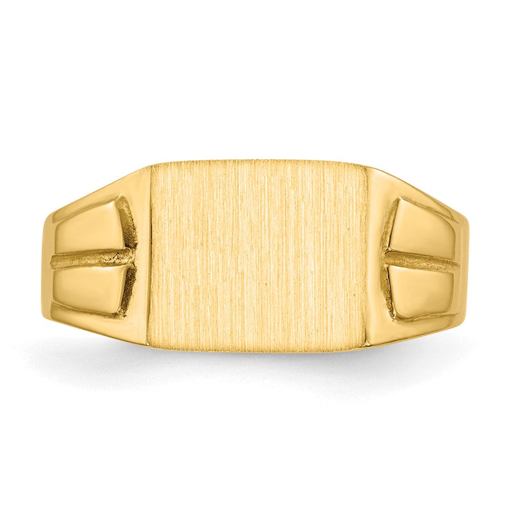 14k 9.0x7.5mm Closed Back Signet Ring