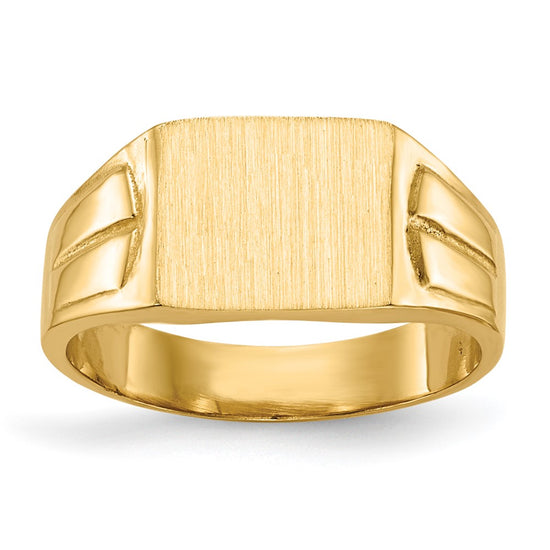14k 9.0x7.5mm Closed Back Signet Ring