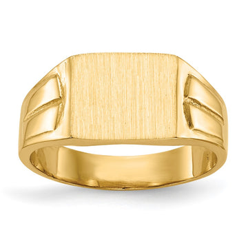 14k 9.0x7.5mm Closed Back Signet Ring
